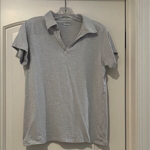 Columbia Light Gray Polo Shirt for Women Lightweight